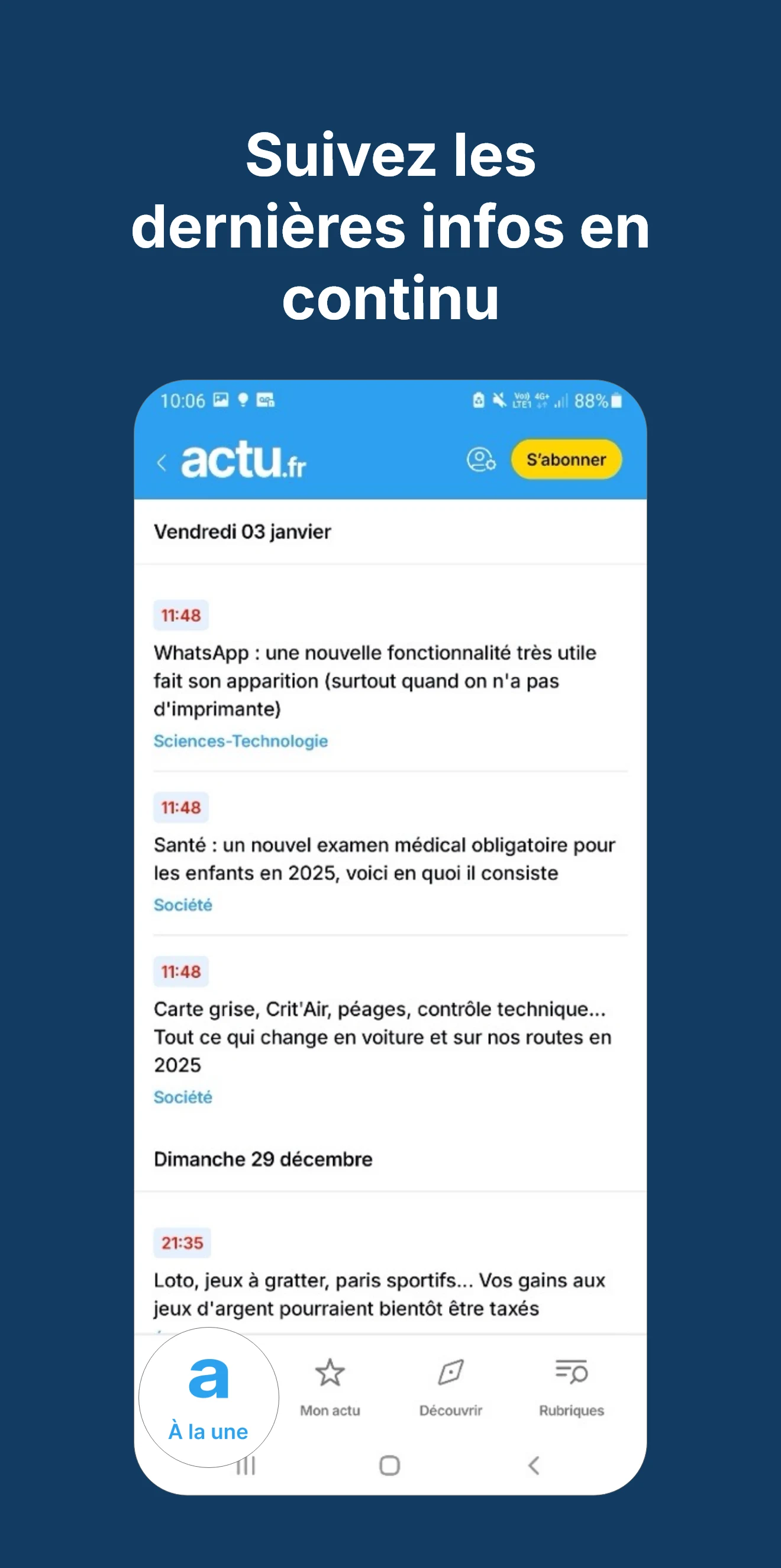 Actu screenshot
